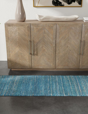 Ocean Blue 2' x 6' 1 Palm Beach Jute Runner Area Rug All Natural Eco-Friendly Carpet for Modern Minimalist Interior Design Home Decorating for Sale at Rug Engine