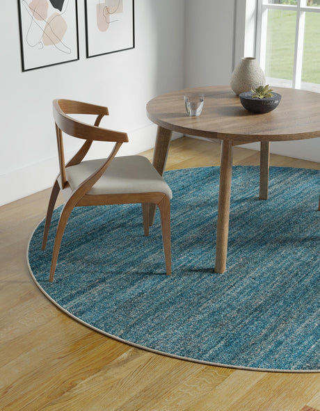 Ocean Blue 4' 1 x 4' 1 Palm Beach Jute Round Area Rug All Natural Eco-Friendly Carpet for Modern Minimalist Interior Design Home Decorating for Sale at Rug Engine