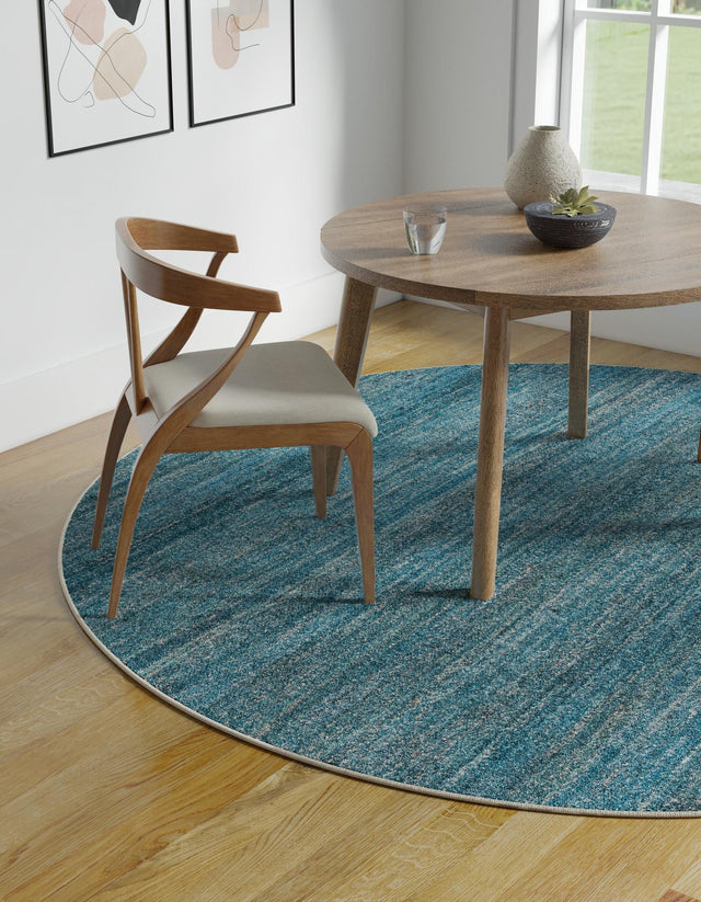 Ocean Blue 4' 1 x 4' 1 Palm Beach Jute Round Area Rug All Natural Eco-Friendly Carpet for Modern Minimalist Interior Design Home Decorating for Sale at Rug Engine
