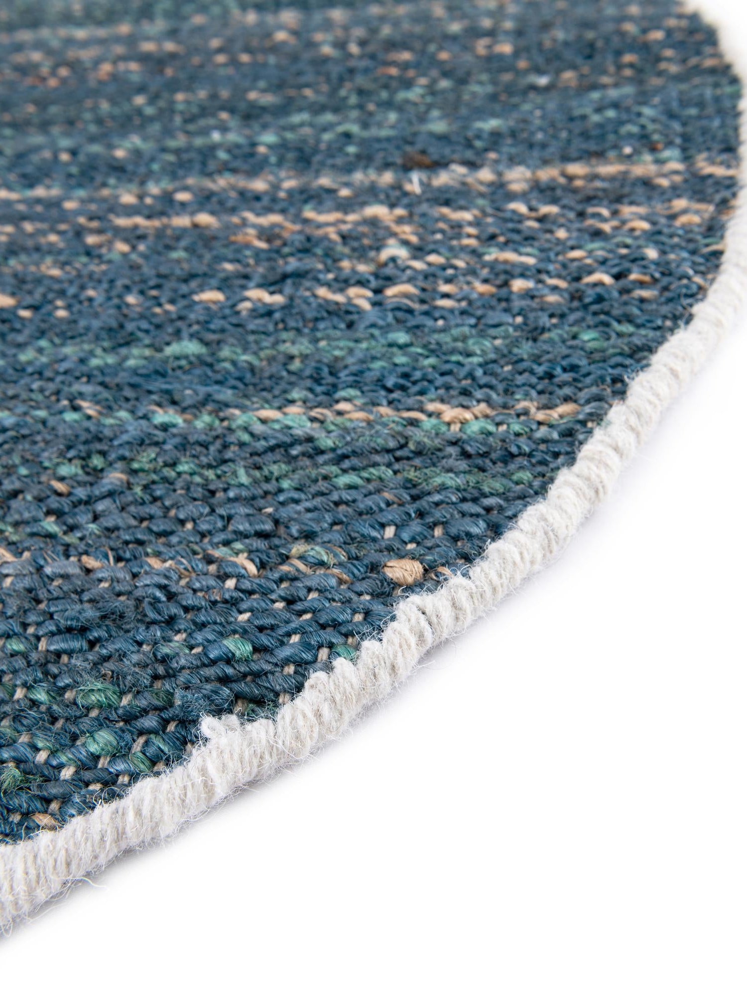 Ocean Blue 4' 1 x 4' 1 Palm Beach Jute Round Area Rug All Natural Eco-Friendly Carpet for Modern Minimalist Interior Design Home Decorating for Sale at Rug Engine