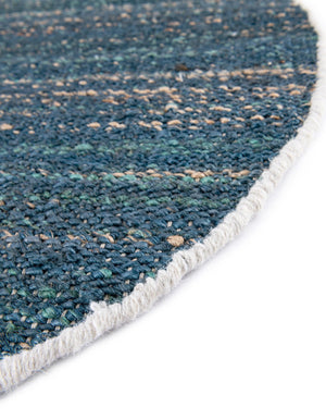 Ocean Blue 4' 1 x 4' 1 Palm Beach Jute Round Area Rug All Natural Eco-Friendly Carpet for Modern Minimalist Interior Design Home Decorating for Sale at Rug Engine