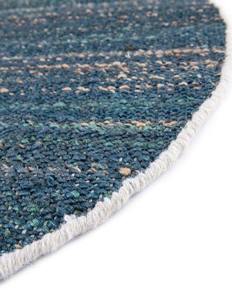 Ocean Blue 4' 1 x 4' 1 Palm Beach Jute Round Area Rug All Natural Eco-Friendly Carpet for Modern Minimalist Interior Design Home Decorating for Sale at Rug Engine