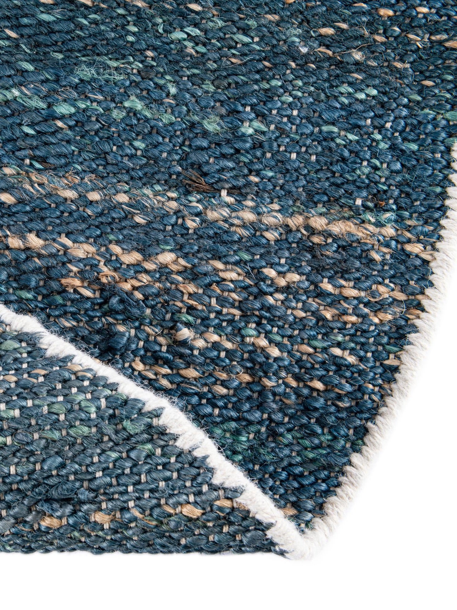 Ocean Blue 4' 1 x 4' 1 Palm Beach Jute Round Area Rug All Natural Eco-Friendly Carpet for Modern Minimalist Interior Design Home Decorating for Sale at Rug Engine