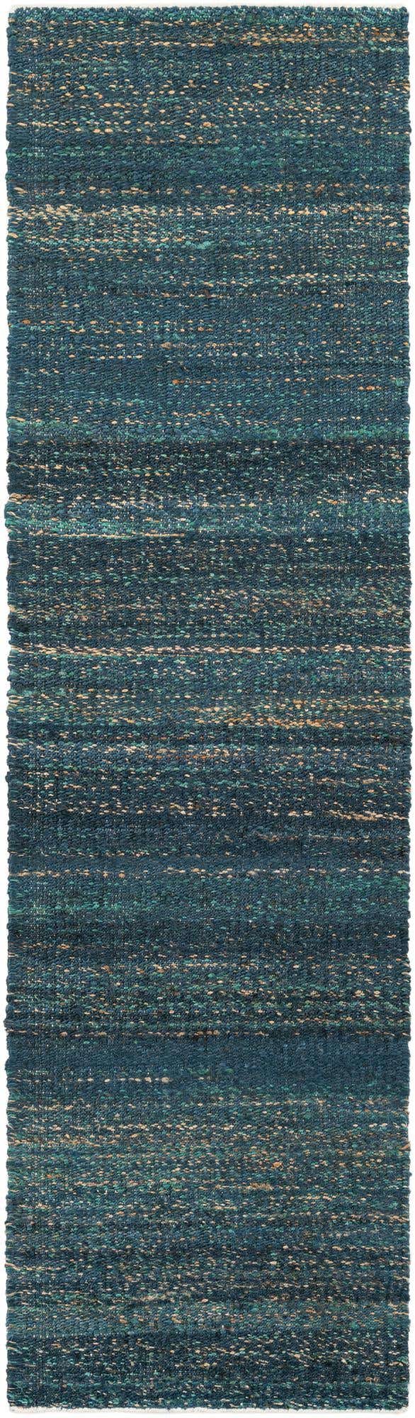Ocean Blue 2' x 8' Palm Beach Jute Runner Area Rug All Natural Eco-Friendly Carpet for Modern Minimalist Interior Design Home Decorating for Sale at Rug Engine
