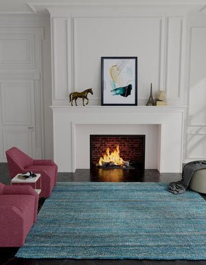 Ocean Blue 7' 10 x 7' 10 Palm Beach Jute Square Area Rug All Natural Eco-Friendly Carpet for Modern Minimalist Interior Design Home Decorating for Sale at Rug Engine