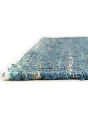 Ocean Blue 7' 10 x 7' 10 Palm Beach Jute Square Area Rug All Natural Eco-Friendly Carpet for Modern Minimalist Interior Design Home Decorating for Sale at Rug Engine