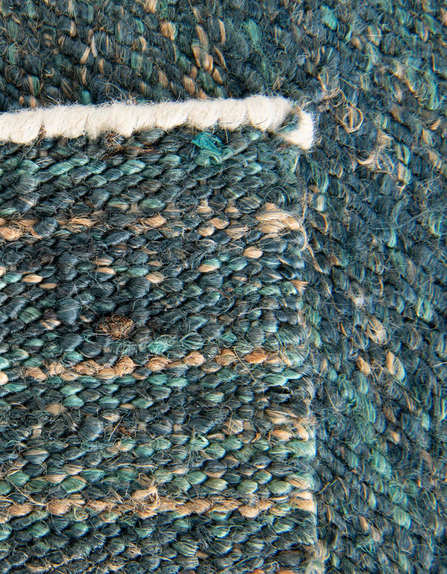 Ocean Blue 7' 10 x 7' 10 Palm Beach Jute Square Area Rug All Natural Eco-Friendly Carpet for Modern Minimalist Interior Design Home Decorating for Sale at Rug Engine