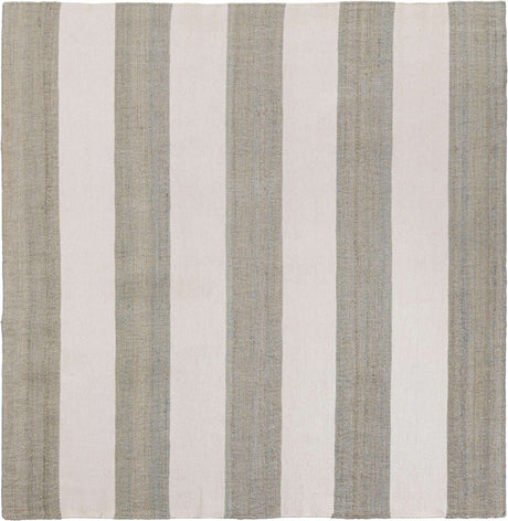 Gray 10' x 10' Jill Zarin Hamptons Square Area Rug Jute & Wool With Cotton Backing All Natural Striped Design Coastal Hand Woven Carpet for Sale at Rug Engine