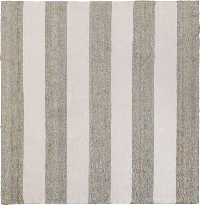Gray 10' x 10' Jill Zarin Hamptons Square Area Rug Jute & Wool With Cotton Backing All Natural Striped Design Coastal Hand Woven Carpet for Sale at Rug Engine