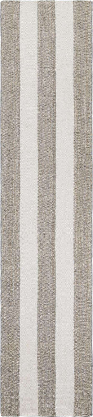 Gray 2' 7 x 12' Jill Zarin Hamptons Runner Area Rug Jute & Wool With Cotton Backing All Natural Striped Design Coastal Hand Woven Carpet for Sale at Rug Engine