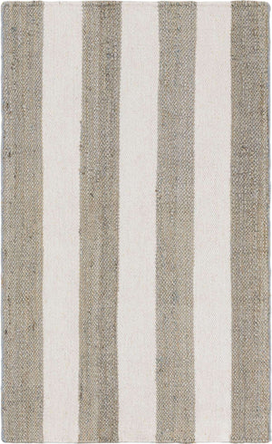 Gray 3' 1 x 5' 1 Jill Zarin Hamptons Rectangle Area Rug Jute & Wool With Cotton Backing All Natural Striped Design Coastal Hand Woven Carpet for Sale at Rug Engine