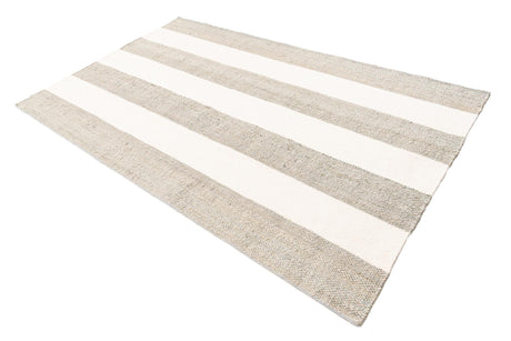 Gray 5' 1 x 8' Jill Zarin Hamptons Rectangle Area Rug Jute & Wool With Cotton Backing All Natural Striped Design Coastal Hand Woven Carpet for Sale at Rug Engine