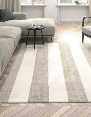 Gray 2' x 3' 1 Jill Zarin Hamptons Rectangle Area Rug Jute & Wool With Cotton Backing All Natural Striped Design Coastal Hand Woven Carpet for Sale at Rug Engine