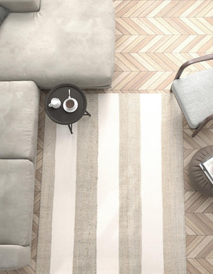 Gray 7' 10 x 10' Jill Zarin Hamptons Rectangle Area Rug Jute & Wool With Cotton Backing All Natural Striped Design Coastal Hand Woven Carpet for Sale at Rug Engine