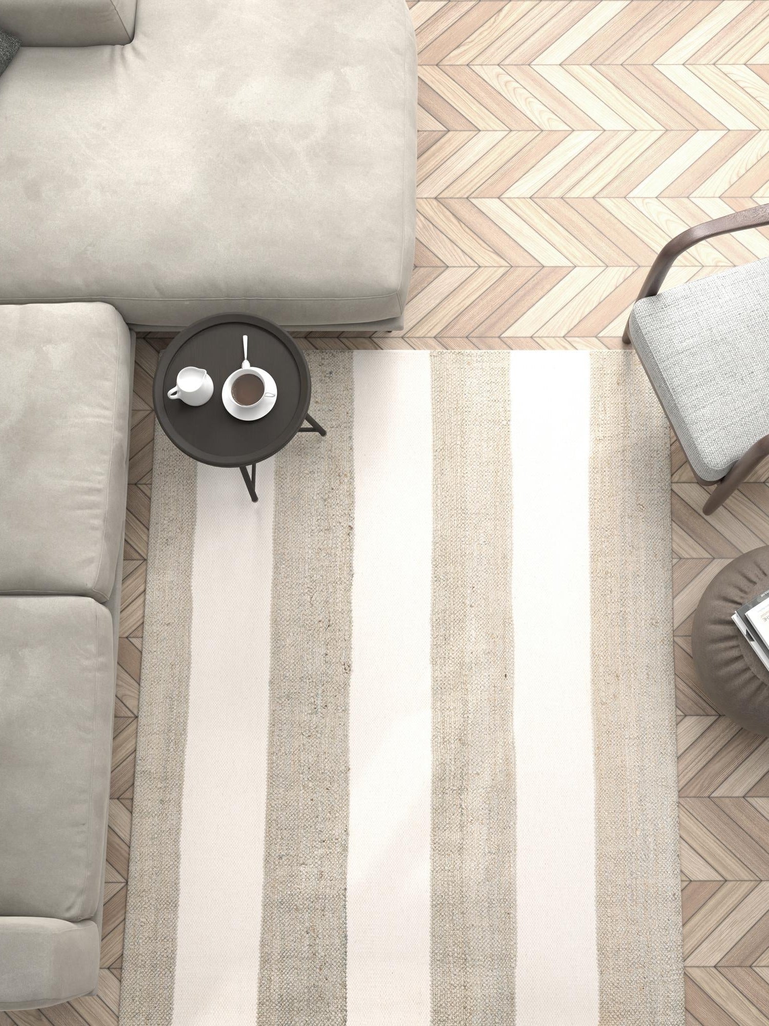 Gray 9' x 12' Jill Zarin Hamptons Rectangle Area Rug Jute & Wool With Cotton Backing All Natural Striped Design Coastal Hand Woven Carpet for Sale at Rug Engine