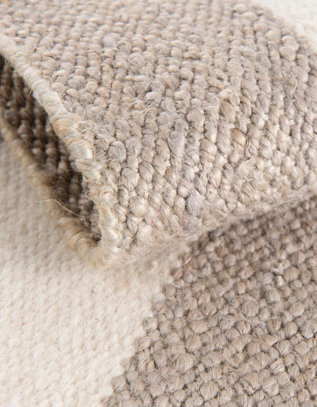 Gray 5' 1 x 8' Jill Zarin Hamptons Rectangle Area Rug Jute & Wool With Cotton Backing All Natural Striped Design Coastal Hand Woven Carpet for Sale at Rug Engine