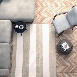 Gray 5' 1 x 8' Jill Zarin Hamptons Rectangle Area Rug Jute & Wool With Cotton Backing All Natural Striped Design Coastal Hand Woven Carpet for Sale at Rug Engine