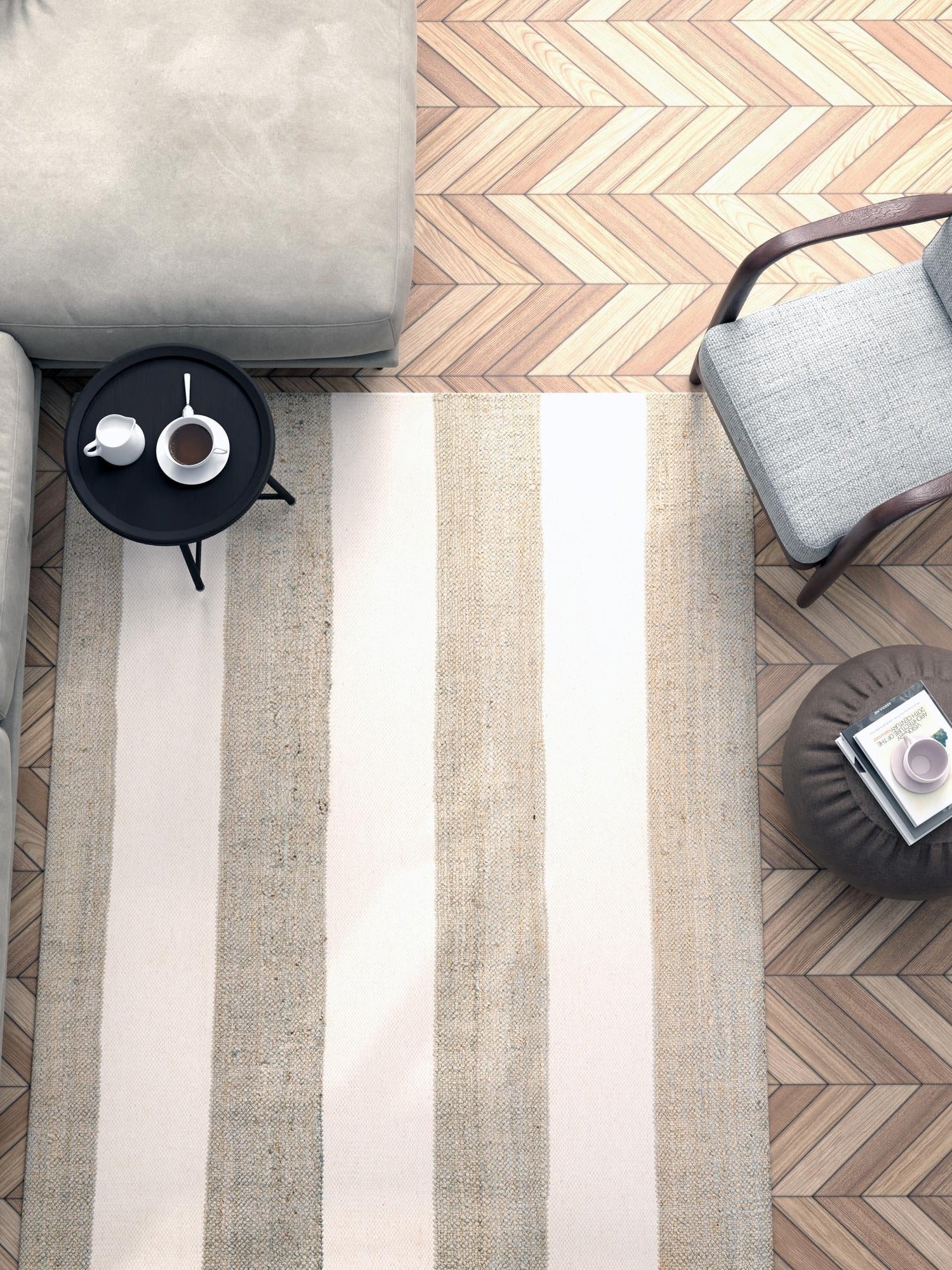 Gray 9' x 12' Jill Zarin Hamptons Rectangle Area Rug Jute & Wool With Cotton Backing All Natural Striped Design Coastal Hand Woven Carpet for Sale at Rug Engine