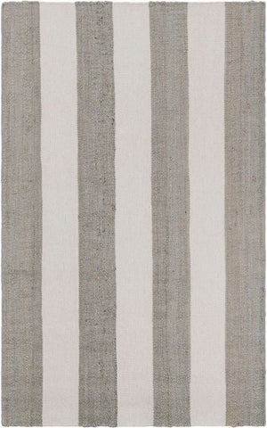 Gray 5' 1 x 8' Jill Zarin Hamptons Rectangle Area Rug Jute & Wool With Cotton Backing All Natural Striped Design Coastal Hand Woven Carpet for Sale at Rug Engine
