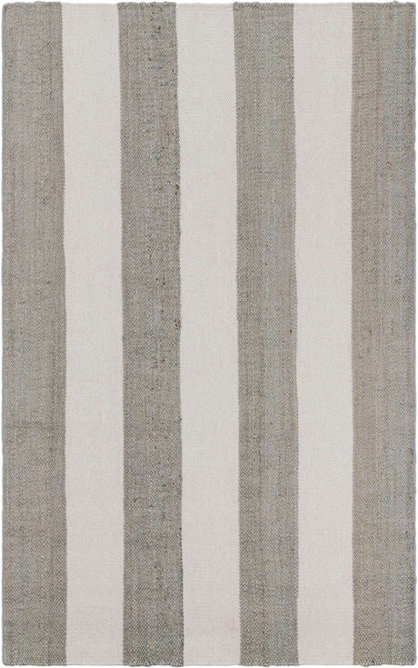 Gray 5' 1 x 8' Jill Zarin Hamptons Rectangle Area Rug Jute & Wool With Cotton Backing All Natural Striped Design Coastal Hand Woven Carpet for Sale at Rug Engine