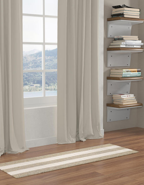 Gray 2' 7 x 10' Jill Zarin Hamptons Runner Area Rug Jute & Wool With Cotton Backing All Natural Striped Design Coastal Hand Woven Carpet for Sale at Rug Engine