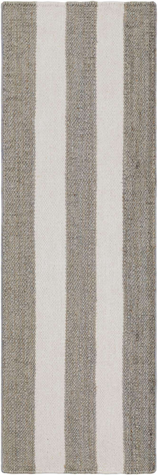 Gray 2' x 6' 1 Jill Zarin Hamptons Runner Area Rug Jute & Wool With Cotton Backing All Natural Striped Design Coastal Hand Woven Carpet for Sale at Rug Engine