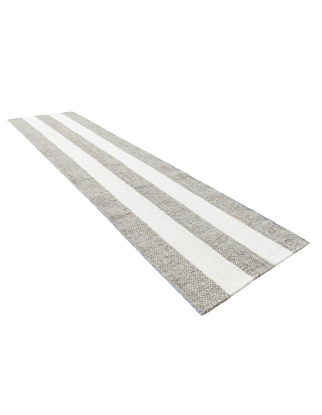 Gray 2' x 8' Jill Zarin Hamptons Runner Area Rug Jute & Wool With Cotton Backing All Natural Striped Design Coastal Hand Woven Carpet for Sale at Rug Engine