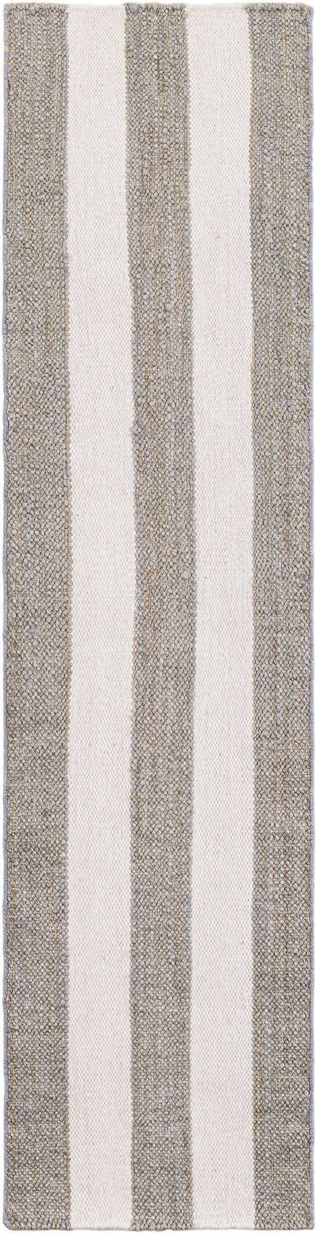 Gray 2' x 8' Jill Zarin Hamptons Runner Area Rug Jute & Wool With Cotton Backing All Natural Striped Design Coastal Hand Woven Carpet for Sale at Rug Engine