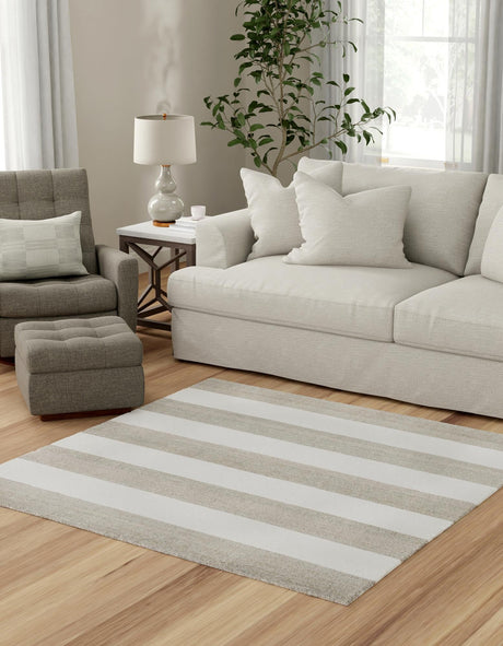 Gray 7' 10 x 7' 10 Jill Zarin Hamptons Square Area Rug Jute & Wool With Cotton Backing All Natural Striped Design Coastal Hand Woven Carpet for Sale at Rug Engine