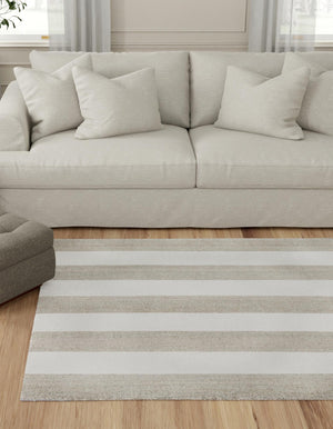 Gray 10' x 10' Jill Zarin Hamptons Square Area Rug Jute & Wool With Cotton Backing All Natural Striped Design Coastal Hand Woven Carpet for Sale at Rug Engine
