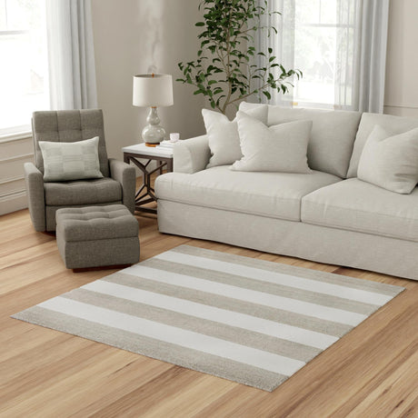 Gray 7' 10 x 7' 10 Jill Zarin Hamptons Square Area Rug Jute & Wool With Cotton Backing All Natural Striped Design Coastal Hand Woven Carpet for Sale at Rug Engine