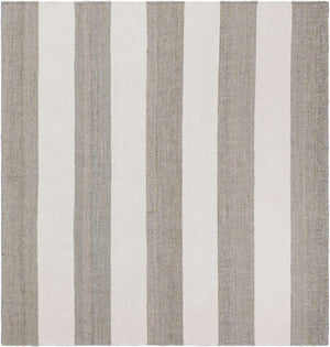 Gray 7' 10 x 7' 10 Jill Zarin Hamptons Square Area Rug Jute & Wool With Cotton Backing All Natural Striped Design Coastal Hand Woven Carpet for Sale at Rug Engine