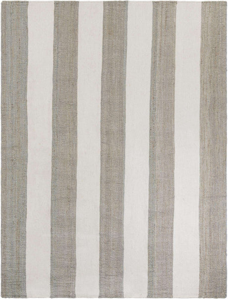 Gray 7' 10 x 10' Jill Zarin Hamptons Rectangle Area Rug Jute & Wool With Cotton Backing All Natural Striped Design Coastal Hand Woven Carpet for Sale at Rug Engine