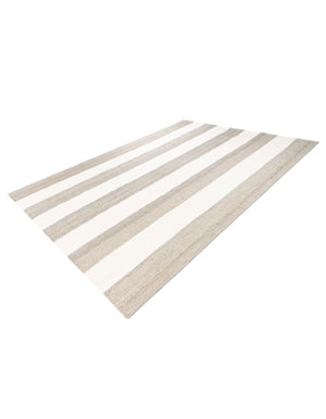 Gray 9' x 12' Jill Zarin Hamptons Rectangle Area Rug Jute & Wool With Cotton Backing All Natural Striped Design Coastal Hand Woven Carpet for Sale at Rug Engine