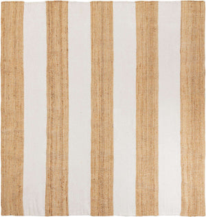 Tan Sand 10' x 10' Jill Zarin Hamptons Square Area Rug Jute & Wool With Cotton Backing All Natural Striped Design Coastal Hand Woven Carpet for Sale at Rug Engine