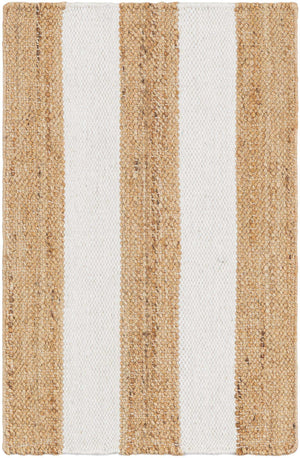 Tan Sand 2' x 3' 1 Jill Zarin Hamptons Rectangle Area Rug Jute & Wool With Cotton Backing All Natural Striped Design Coastal Hand Woven Carpet for Sale at Rug Engine