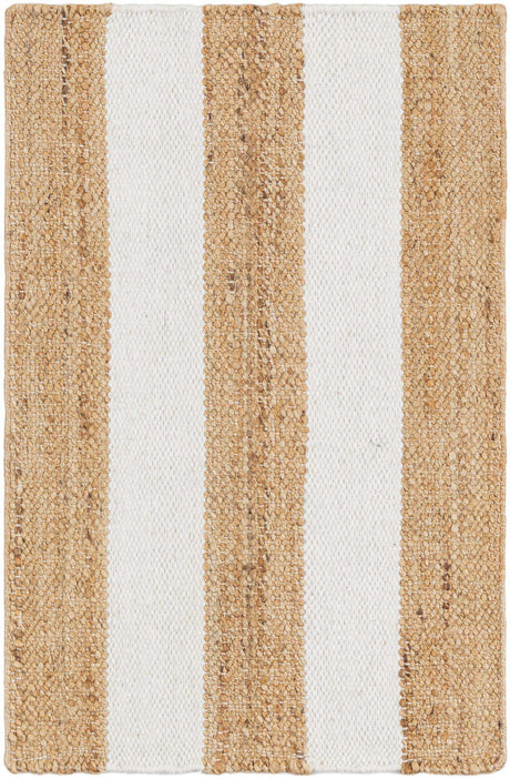 Tan Sand 2' x 3' 1 Jill Zarin Hamptons Rectangle Area Rug Jute & Wool With Cotton Backing All Natural Striped Design Coastal Hand Woven Carpet for Sale at Rug Engine