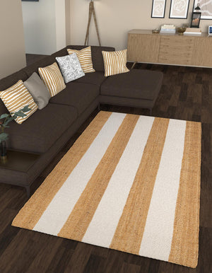 Tan Sand 2' x 3' 1 Jill Zarin Hamptons Rectangle Area Rug Jute & Wool With Cotton Backing All Natural Striped Design Coastal Hand Woven Carpet for Sale at Rug Engine