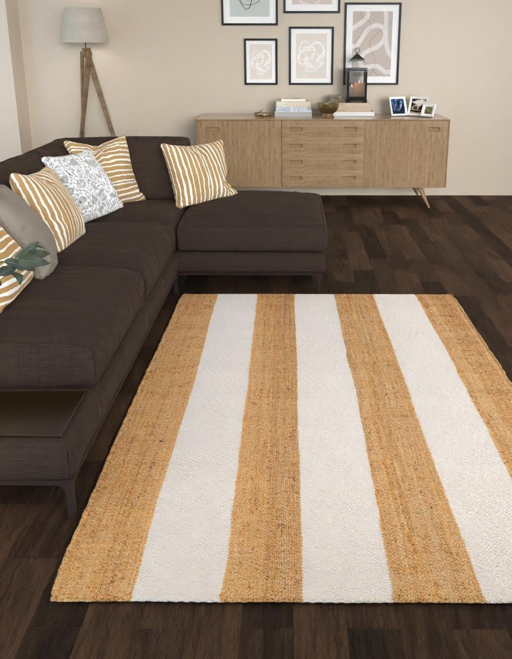 Tan Sand 2' x 3' 1 Jill Zarin Hamptons Rectangle Area Rug Jute & Wool With Cotton Backing All Natural Striped Design Coastal Hand Woven Carpet for Sale at Rug Engine