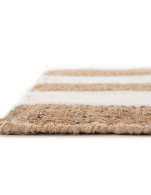 Tan Sand 2' x 3' 1 Jill Zarin Hamptons Rectangle Area Rug Jute & Wool With Cotton Backing All Natural Striped Design Coastal Hand Woven Carpet for Sale at Rug Engine