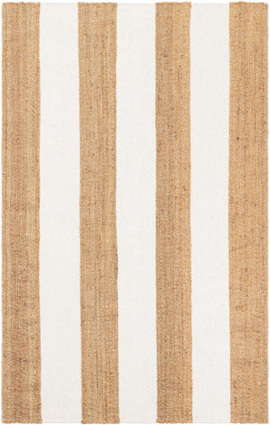 Tan Sand 5' 1 x 8' Jill Zarin Hamptons Rectangle Area Rug Jute & Wool With Cotton Backing All Natural Striped Design Coastal Hand Woven Carpet for Sale at Rug Engine