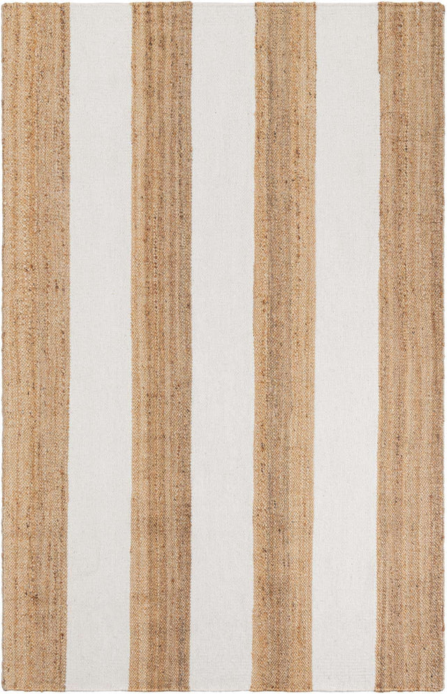 Tan Sand 6' 1 x 9' Jill Zarin Hamptons Rectangle Area Rug Jute & Wool With Cotton Backing All Natural Striped Design Coastal Hand Woven Carpet for Sale at Rug Engine