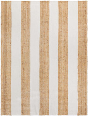Tan Sand 7' 10 x 10' Jill Zarin Hamptons Rectangle Area Rug Jute & Wool With Cotton Backing All Natural Striped Design Coastal Hand Woven Carpet for Sale at Rug Engine