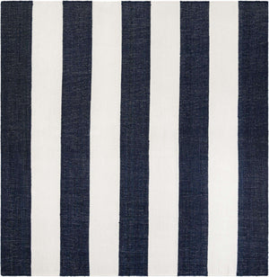 Nautical Navy 10' x 10' Jill Zarin Hamptons Square Area Rug Jute & Wool With Cotton Backing All Natural Striped Design Coastal Hand Woven Carpet for Sale at Rug Engine