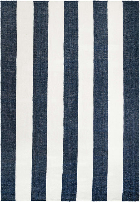 Nautical Navy 10' x 14' 1 Jill Zarin Hamptons Rectangle Area Rug Jute & Wool With Cotton Backing All Natural Striped Design Coastal Hand Woven Carpet for Sale at Rug Engine