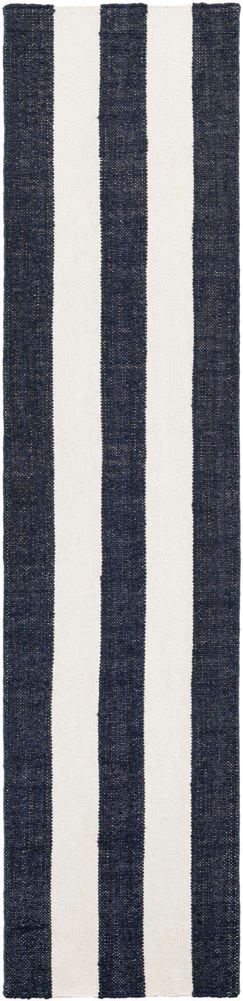 Nautical Navy 2' 7 x 12' Jill Zarin Hamptons Runner Area Rug Jute & Wool With Cotton Backing All Natural Striped Design Coastal Hand Woven Carpet for Sale at Rug Engine