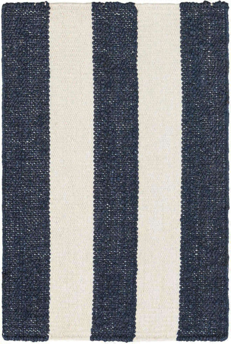 Nautical Navy 2' x 3' 1 Jill Zarin Hamptons Rectangle Area Rug Jute & Wool With Cotton Backing All Natural Striped Design Coastal Hand Woven Carpet for Sale at Rug Engine