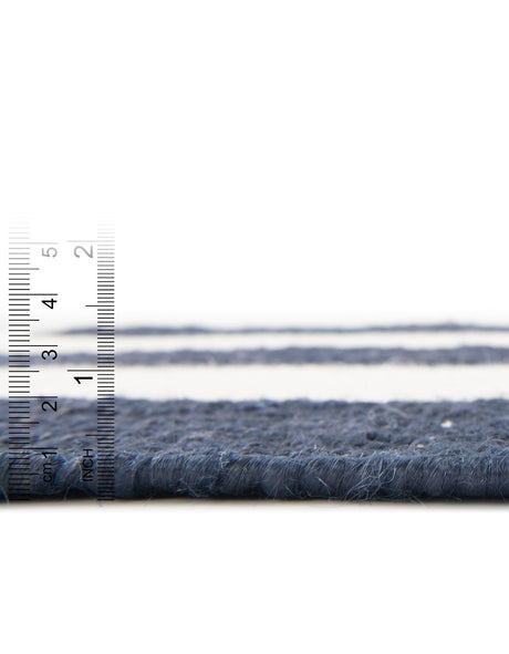 Nautical Navy 5' 1 x 8' Jill Zarin Hamptons Rectangle Area Rug Jute & Wool With Cotton Backing All Natural Striped Design Coastal Hand Woven Carpet for Sale at Rug Engine