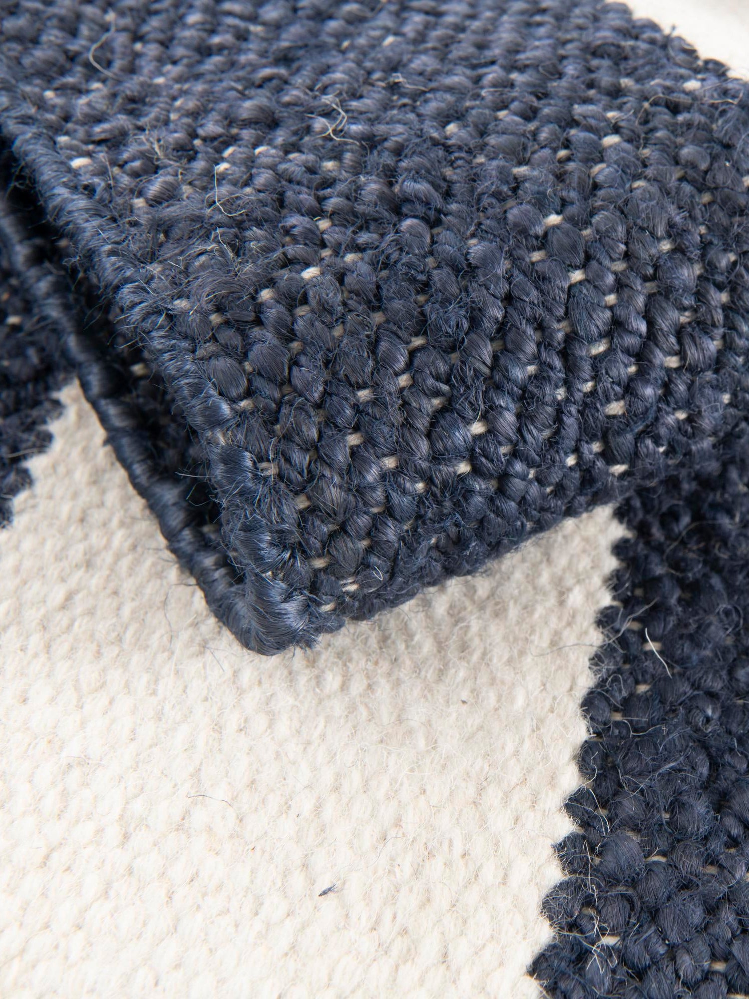 Nautical Navy 6' 1 x 9' Jill Zarin Hamptons Rectangle Area Rug Jute & Wool With Cotton Backing All Natural Striped Design Coastal Hand Woven Carpet for Sale at Rug Engine