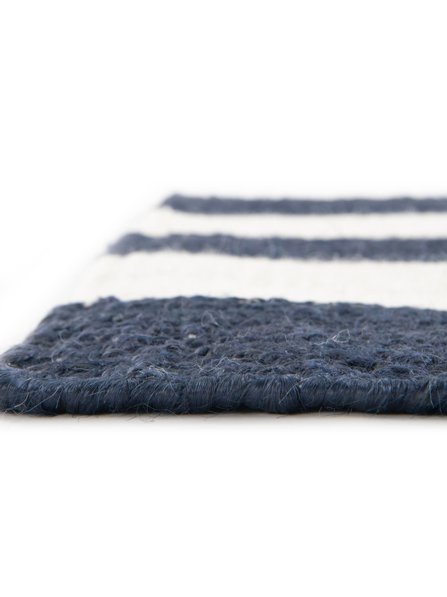 Nautical Navy 6' 1 x 9' Jill Zarin Hamptons Rectangle Area Rug Jute & Wool With Cotton Backing All Natural Striped Design Coastal Hand Woven Carpet for Sale at Rug Engine